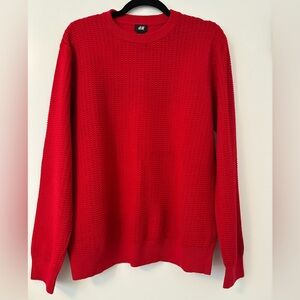 H&M | Men’s Red Crewneck Knit Long Sleeve Sweater M